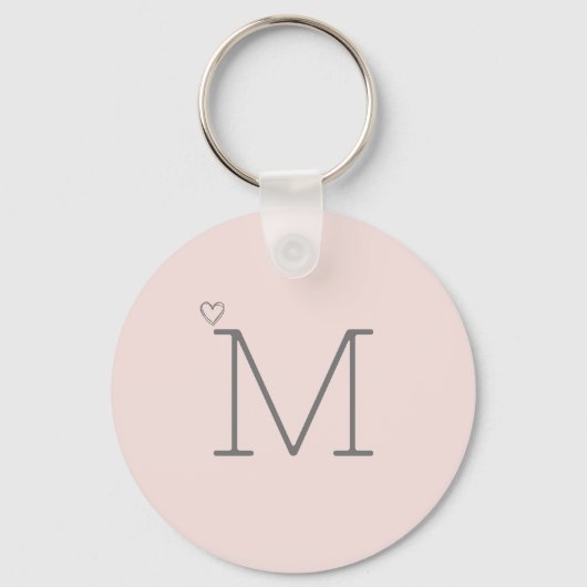 Custom Initiaal Modern Pink Sleutelhanger (Voorkant)