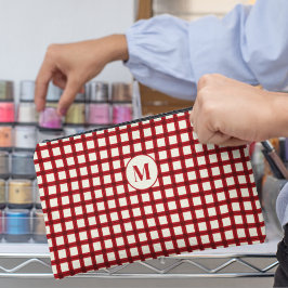 Custom Initiaal naam rood gingham meisje vrouwelij Etui