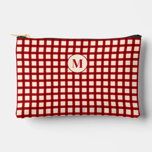 Custom Initiaal naam rood gingham meisje vrouwelij Etui (Voorkant)