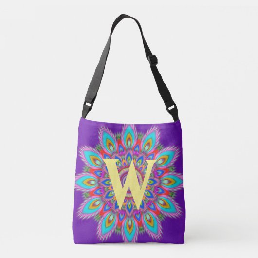 Custom initiaal psychedelische Cross Body Tas paar (Achterkant)