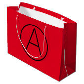 CUSTOM INITIAAL RED FLYING HUMMINGBIRD Gift Bag Groot Cadeauzakje (Achterkant Gekanteld)