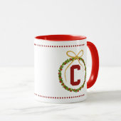 Custom Initial Christmas Art Mok (Voorkant rechts)