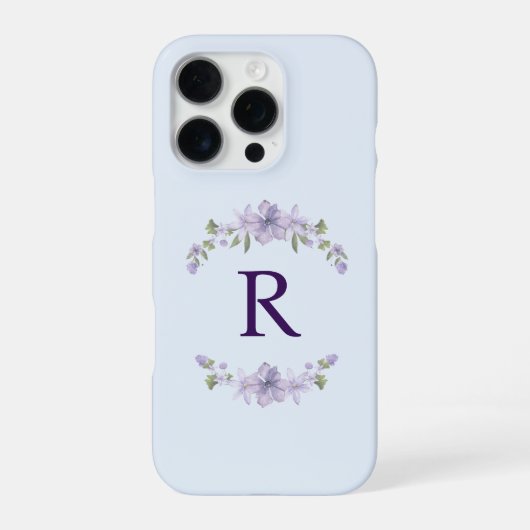 Custom Initial Floral iPhone Case | Gift for Her Hoesje (Achterkant)