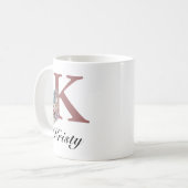 Custom Initial & Girl Name Personalized Monogram Koffiemok (Voorkant links)