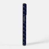 Custom Initial Large Modern Blue Lattice Rubber iPhone 15 Case (Rechterkant)
