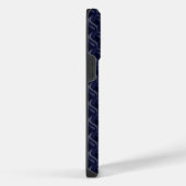 Custom Initial Large Modern Blue Lattice Rubber iPhone Hoesje (Rechterkant)