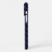 Custom Initial Large Modern Blue Lattice Rubber iPhone Hoesje (Linkerkant)