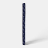 Custom Initial Large Modern Blue Lattice Rubber Samsung Galaxy Hoesje (Linkerkant)