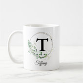 Custom Initial & Name Personalized Monogram Floral Koffiemok (Links)