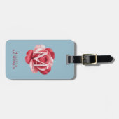 Custom Initial Rose iPhone Case | Modern Floral  Bagagelabel (Voorkant horizontaal)