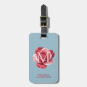 Custom Initial Rose iPhone Case | Modern Floral  Bagagelabel (Voorkant verticaal)
