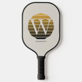 Custom Initial Sunset Circle Pickleball Paddle