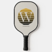 Custom Initial Sunset Circle Pickleball Paddle (Achterkant)