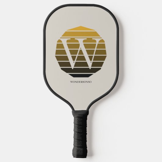 Custom Initial Sunset Circle Pickleball Paddle (Achterkant)