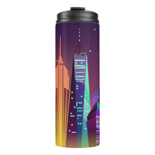 Custom initialen New York Illustration tumbler Thermosbeker (Voorkant)