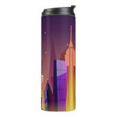 Custom initialen New York Illustration tumbler Thermosbeker (Gedraaid links)