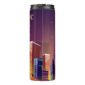 Custom initialen New York Illustration tumbler Thermosbeker (Achterkant)