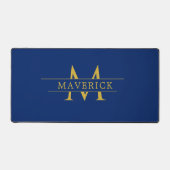 Custom Initials and Name Navy Desk Mat for Work (Voorkant)