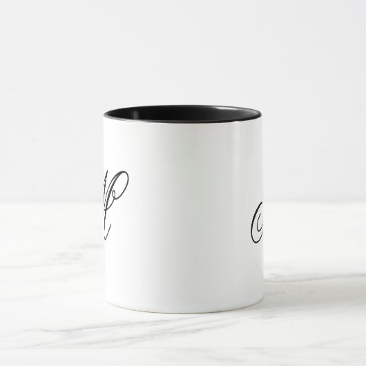 Custom Initials Elegant Monogram Coffee Mug Mok (Midden)