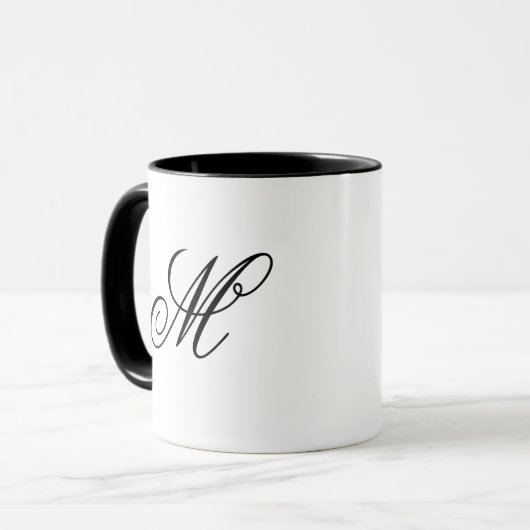 Custom Initials Elegant Monogram Coffee Mug Mok (Voorkant links)