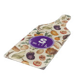 Custom initials Fruits and vegetables pattern Snijplank (Hoek)