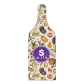 Custom initials Fruits and vegetables pattern Snijplank (Voorkant)