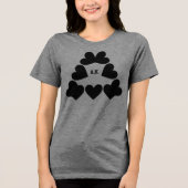 Custom Initials Heart Triangle Ladies Tri-Blend Shirt (Voorkant)