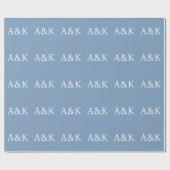 Custom Initials on Dusty Slate Blue Wedding Cadeaupapier (Vlak)