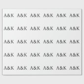 Custom Initials on White Wedding Gift Cadeaupapier (Vlak)