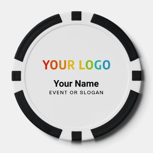 Custom Inline Business Logo, Name, Website Poker Chips (Voorkant)