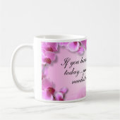 Custom Inspirational Pink Orchid Koffiemok (Links)