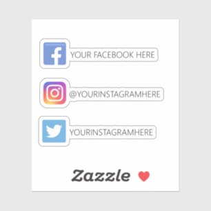 Custom Instagram Facebook Twitter Social Media Sticker