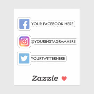 Custom Instagram Facebook Twitter Social Media Sticker