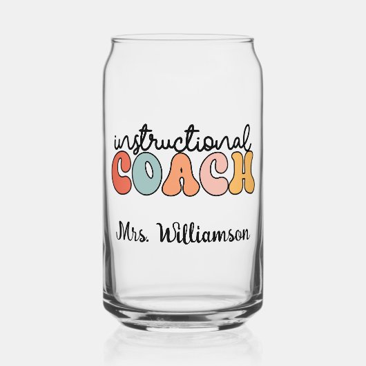 Custom Instructional Coach Educational Coach Retro Blikvorm Glas (Voorkant)