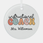Custom Instructional Coach Educational Coach Retro Glas Ornament (Voorkant)
