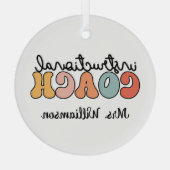 Custom Instructional Coach Educational Coach Retro Glas Ornament (Achterkant)
