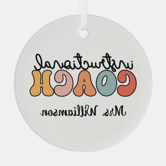 Custom Instructional Coach Educational Coach Retro Glas Ornament (Achterkant)