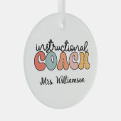 Custom Instructional Coach Educational Coach Retro Glas Ornament (Voorkant Rechts)