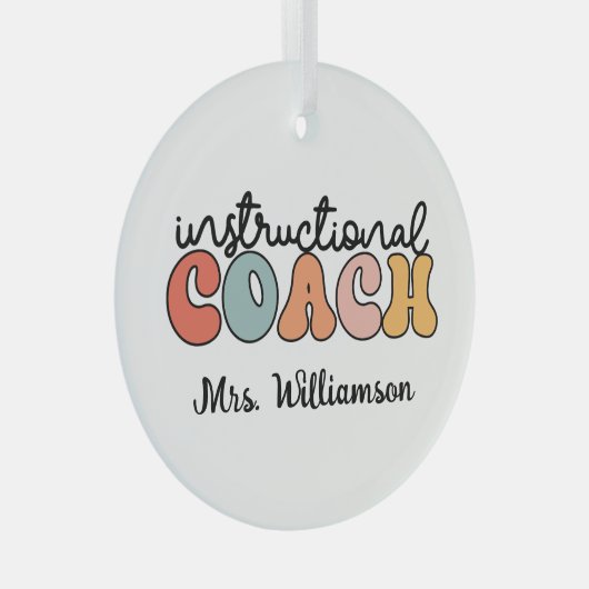 Custom Instructional Coach Educational Coach Retro Glas Ornament (Voorkant Rechts)