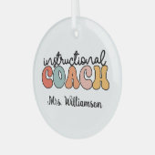 Custom Instructional Coach Educational Coach Retro Glas Ornament (Voorkant links)