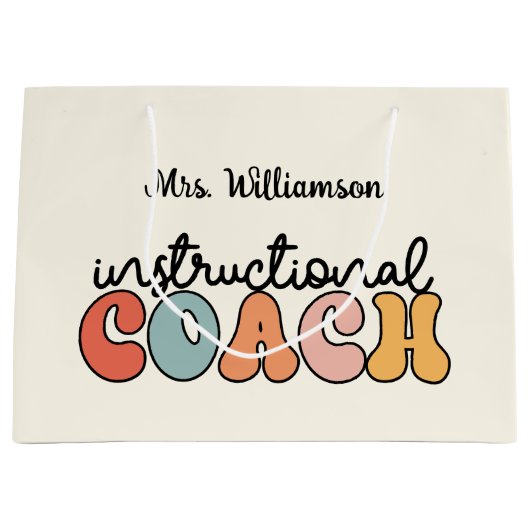 Custom Instructional Coach Educational Coach Retro Groot Cadeauzakje (Voorkant)