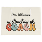 Custom Instructional Coach Educational Coach Retro Groot Cadeauzakje (Achterkant)