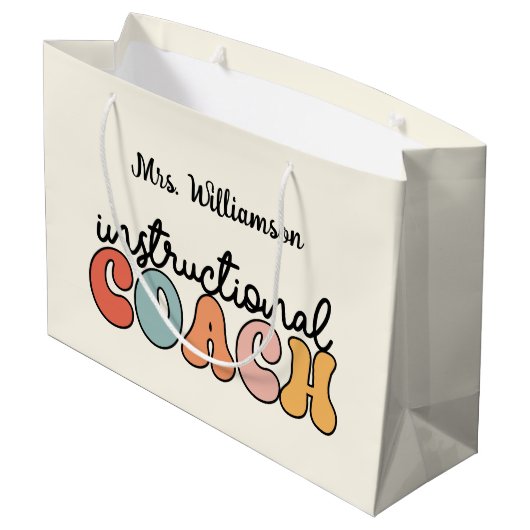 Custom Instructional Coach Educational Coach Retro Groot Cadeauzakje (Achterkant Gekanteld)
