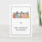 Custom Instructional Coach Educational Coach Retro Kaart (Voorkant)