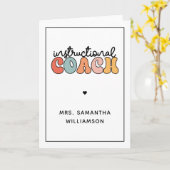 Custom Instructional Coach Educational Coach Retro Kaart (Gele Bloem)