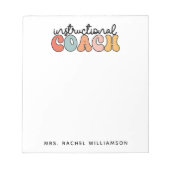 Custom Instructional Coach Educational Coach Retro Notitieblok (Voorkant)