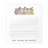 Custom Instructional Coach Educational Coach Retro Notitieblok (Voorkant)