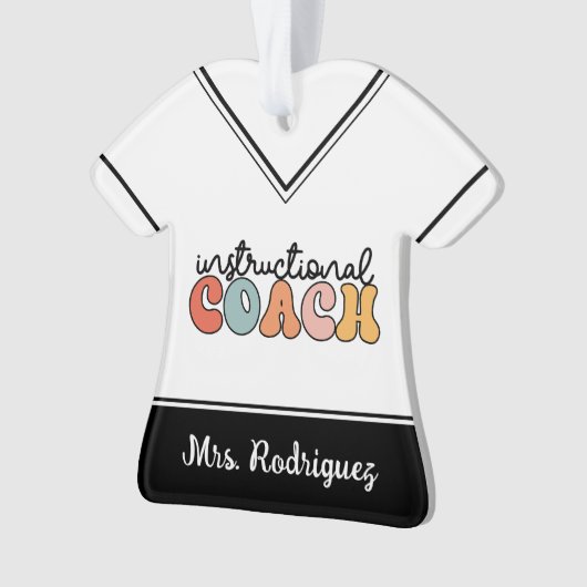 Custom Instructional Coach Educational Coach Retro Ornament (voorkant)