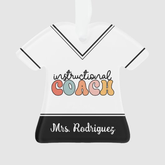 Custom Instructional Coach Educational Coach Retro Ornament (voorkant)