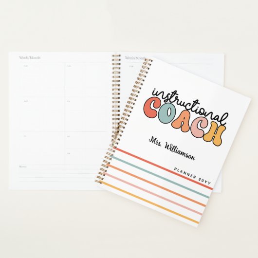 Custom Instructional Coach Educational Coach Retro Planner (Display)